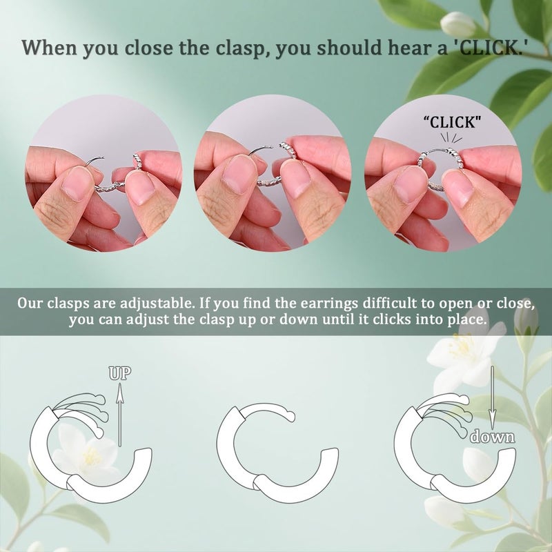 Hapour 925 Sterling Silver Hoop Earrings for Women Dangle Earrings Small Boho Earrings Rope Design for Sensitive Ears, Double Oval Huggie Hoop Earrings Gifts for Her Mother's Day Birthday - Image 4