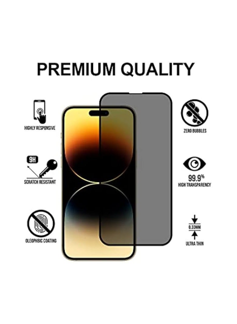 بروماس واقي شاشة من الزجاج المقوى مضاد للتجسس لهاتف آيفون 13 برو باللون الأسود - Image 2