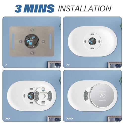 PROSOCOOL Nest Thermostat Wall Plate Nest Wall Thermostat Trim Kit Compatible with Google Programmable WiFi Thermostat GA01837-US - White - Image 4