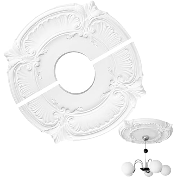 HOME LIGHTING CEILING MEDALLION - SPLIT MEDALLION CEILING LIGHT COVER - TIGHT FIT LAMP SHADE TRIM FOR SCHOOL STUDY LIVING ROOM LIBRARY BEDROOM RESTAURANT - Image 1
