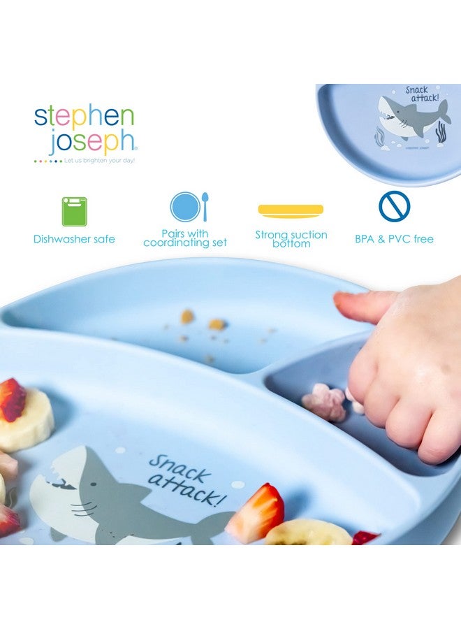 Stephen Joseph Silicone Baby Plate, One Size, Coral Flower - Image 4