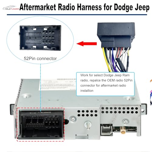 WildTundra 16Pin ISO Aftermarket Radio Harness Adapter Compatible with Chrysler 2015-2018 Dodge 2014-2019 Jeep 2018-2019, 16Pin Android Car Stereo Wiring Harness with SWC Reverse for Ram Cherokee - Image 2