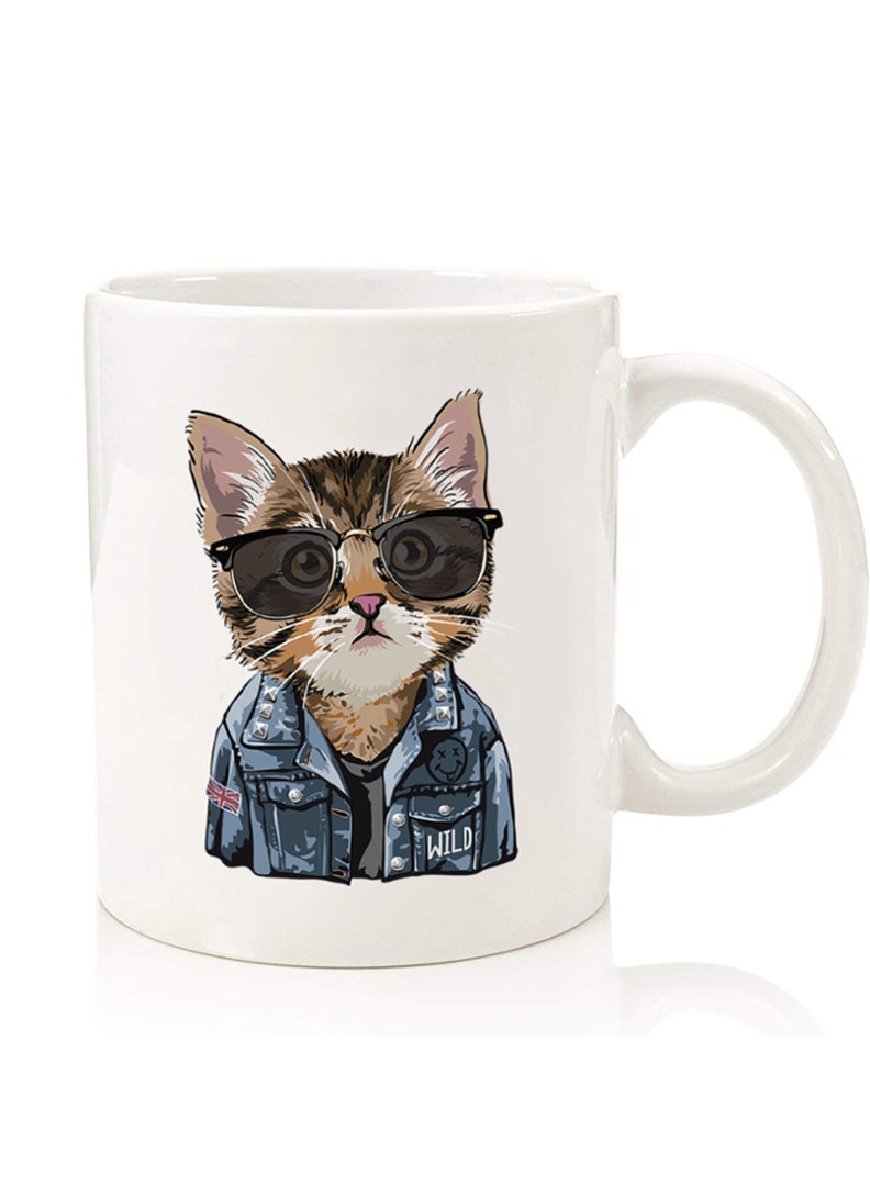 Theodor Premium Quality Two Sided Printed Coffee Mug Tea Cup For Home Office, Kids Men Women swag cat - Image 1