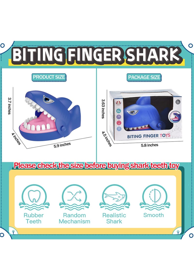 Excefore Shark Dentist Teeth Game, Shark Mouth Bite Finger Game Toy for Kid, Fun Travel Size Shark Teeth Game, Daring Test Game for Kids Toddler Adult Gift Party Favor Gift Dark Blue - Image 2
