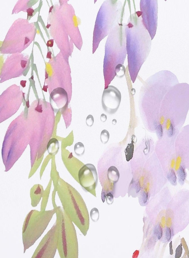 BECAN Floral Shower Curtain, Purple Wisteria Flower Polyester Fabric Waterproof Layer Thickening Shower Curtain 72X72Inches - Image 4