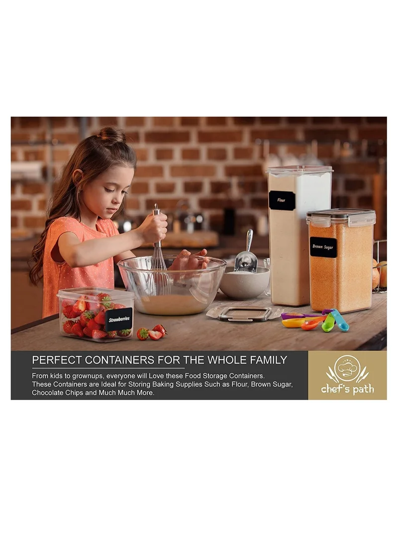 Mahmir 14pcs Pack Airtight Food Storage Containers with Lids for Kitchen Organization - Plastic Kitchen Storage Containers for Pantry Organization and Storage - Cereal, Rice, Pasta Flour and Sugar 14pcs Pack  | Best Price UAE
