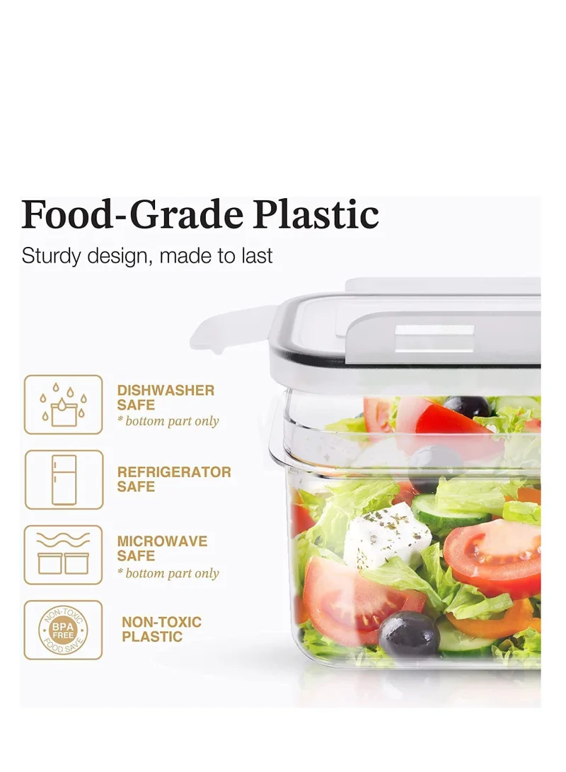 Mahmir 14pcs Pack Airtight Food Storage Containers with Lids for Kitchen Organization - Plastic Kitchen Storage Containers for Pantry Organization and Storage - Cereal, Rice, Pasta Flour and Sugar 14pcs Pack  | Best Price UAE
