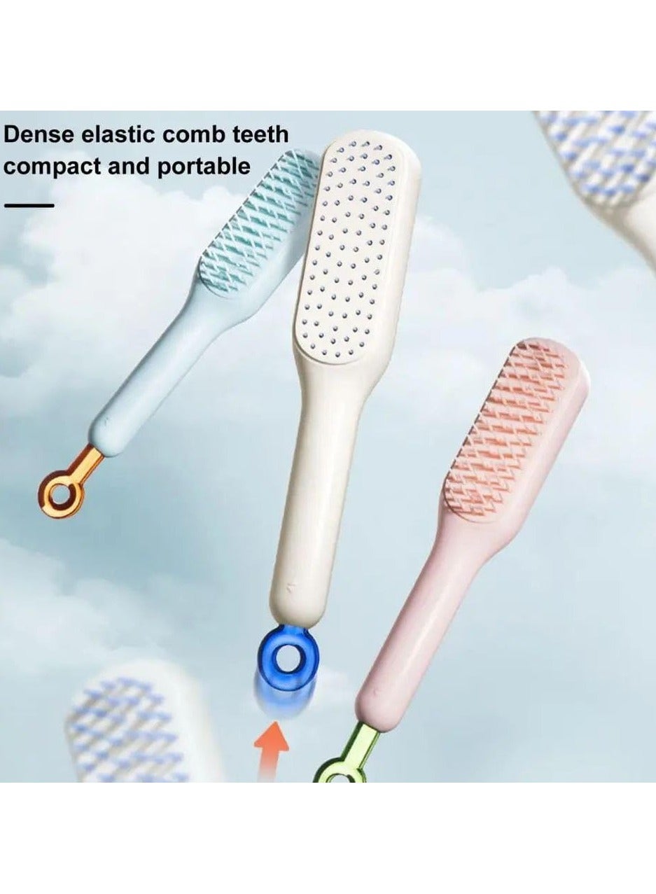 Portable Anti-static Self Cleaning Brush Rotating Comb Automatic Cleaning Home Hair Care 1pc Random Colors