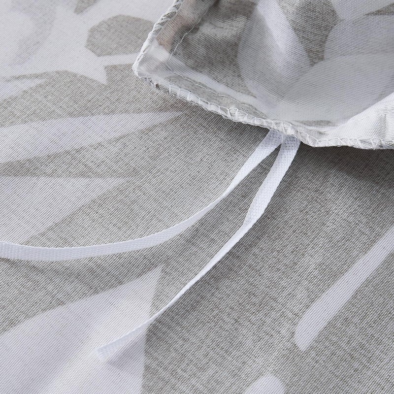 Vaulia Soft Microfiber Floral Duvet Cover Queen Size, Grey Botanical Print Pattern, Lightweight and Breathable Reversible Design, 3-Piece Set (1 Duvet Cover 2 Pillow Shams) - Image 5