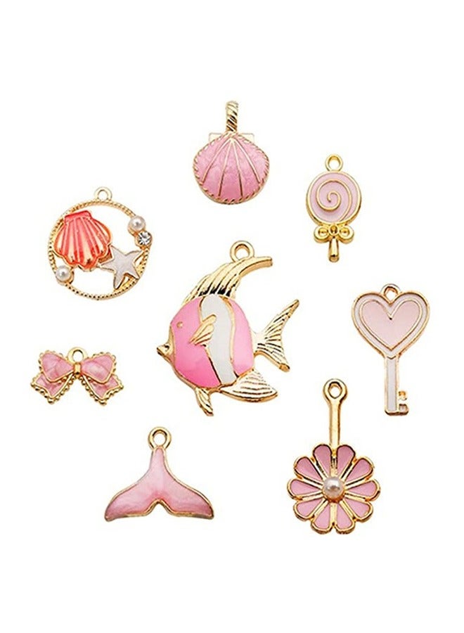 Organizer Charm Pendant 30 Pieces 10mm-30mm Mixed Enamel Pendant DIY Necklace Bracelet Jewelry Production - Image 4