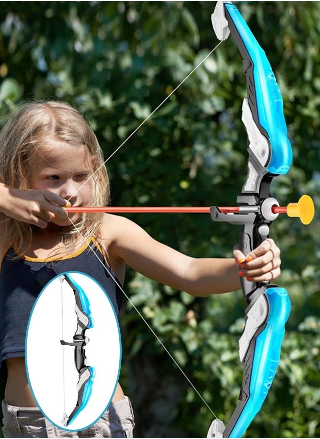 Occuwzz - Kids Bow and Arrow Toy Set LED Light Up Archery Toys Outdoor Indoor Shooting Games Toys Boys Girls Birthday Gifts Blue Light Bow and Arrow - Image 1