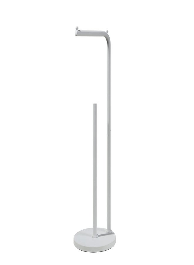 SunnyPoint Toilet Tissue Paper Roll Holder Round Base Stand with Reserve (WHT) - Image 5