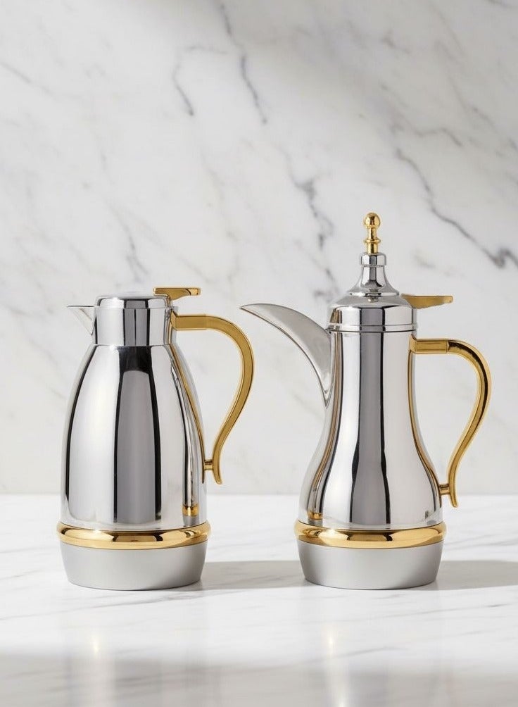 السيف  طقم ترامس زهوة من السيف للشاي والقهوة بتصميم أنيق وجديد 1 لتر / 0.7 لتر