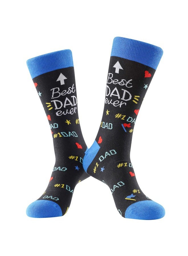 BISOUSOX Super Dad Socks Birthday Gifts for Men Best Dad Father's Day Gift for Him Boyfriend Grandpa Funny Novelty Crazy Socks (1Pair-BestDad) - Image 1