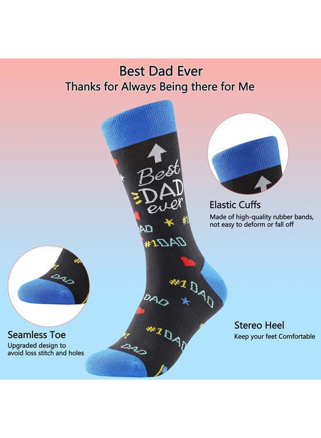 BISOUSOX Super Dad Socks Birthday Gifts for Men Best Dad Father's Day Gift for Him Boyfriend Grandpa Funny Novelty Crazy Socks (1Pair-BestDad) - Image 3