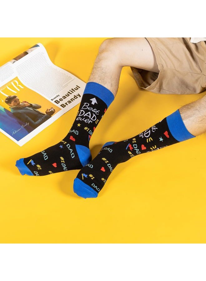BISOUSOX Super Dad Socks Birthday Gifts for Men Best Dad Father's Day Gift for Him Boyfriend Grandpa Funny Novelty Crazy Socks (1Pair-BestDad) - Image 4