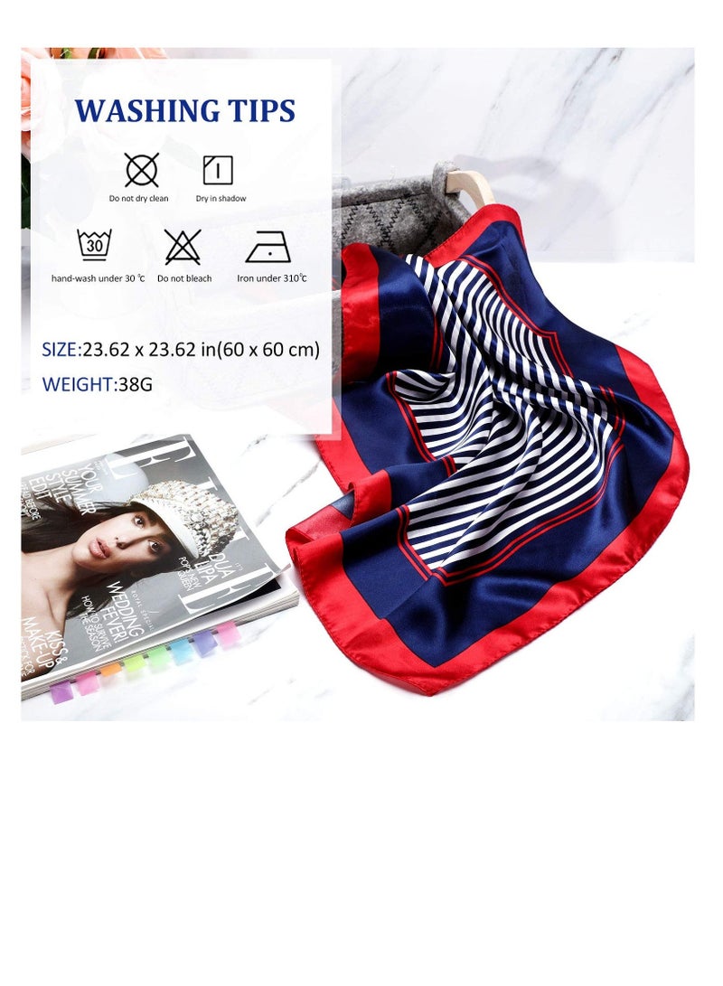 Y&D Sailor Hat and Scarf Set, for Women Men Navy Outfit Blue with White Captain Costume, Nautical Cap Satin Scarf, Costume Accessory Dressing up Party  - Image 4