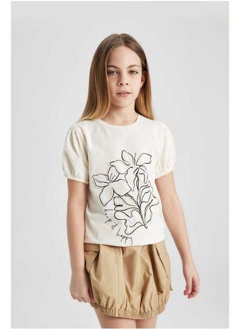 Girl Regular Fit Knitted Short Sleeve Body