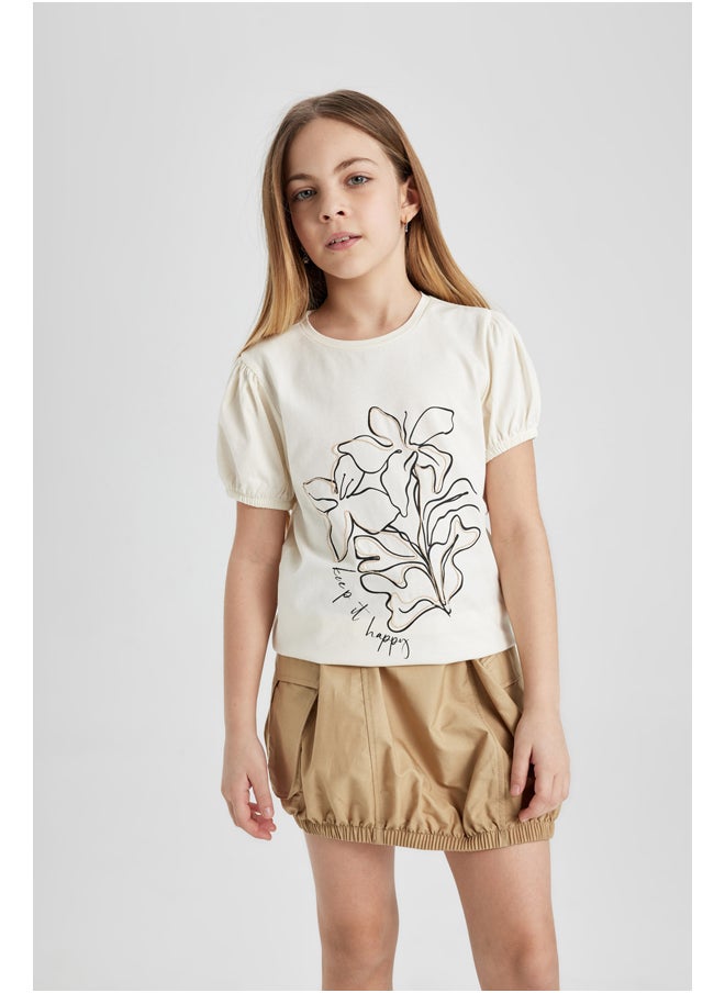 Girl Regular Fit Knitted Short Sleeve Body