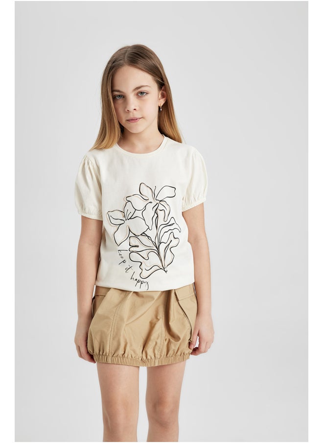 Girl Regular Fit Knitted Short Sleeve Body