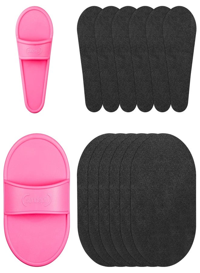 Patelai 32 Pcs Smooth Away Hair Removal Pads 2 Sizes Facial Hair Remover Pads and 30 Pcs Exfoliation Fine Sandpaper for Women Girls Faces Lips - Image 1