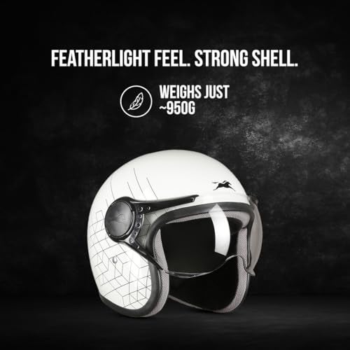 TVS Cruisetown Open Face Helmet � Stylish & Safe Half Face Helmet for Riders | ISI & DOT Certified | Premium Protection for Men & Women | Comfortable, Durable & Lightweight Design with Visor (Grey/L) - Image 5