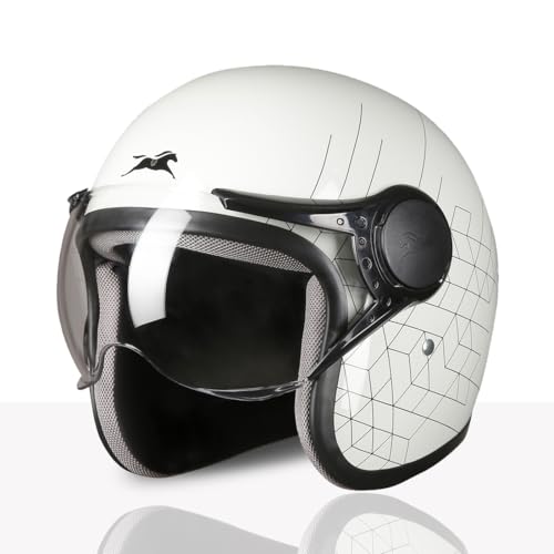 TVS Cruisetown Open Face Helmet � Stylish & Safe Half Face Helmet for Riders | ISI & DOT Certified | Premium Protection for Men & Women | Comfortable, Durable & Lightweight Design with Visor (Grey/L) - Image 1