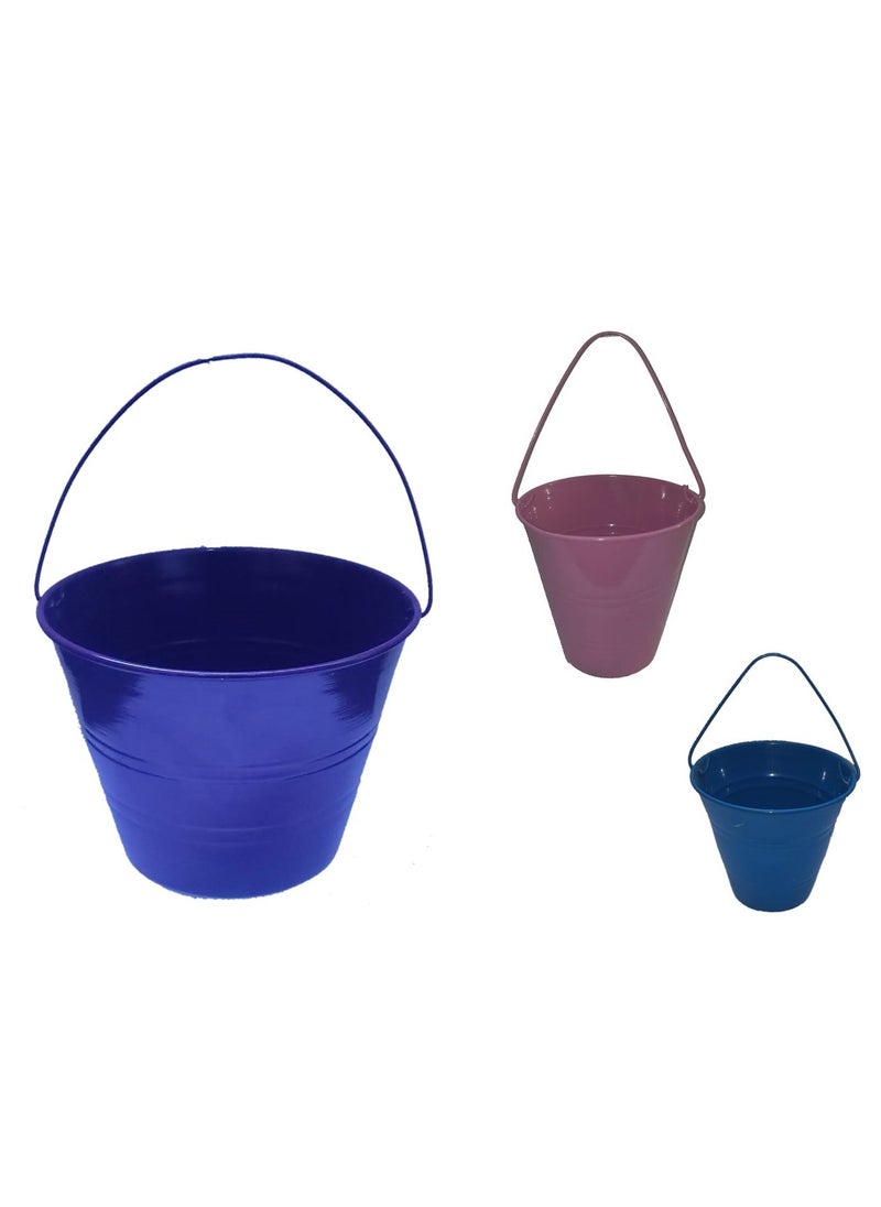 Vota Grills Lilys Garden Elegant Metal Decorative Bucket Set, Sizes 3, 4, 5  - Image 1
