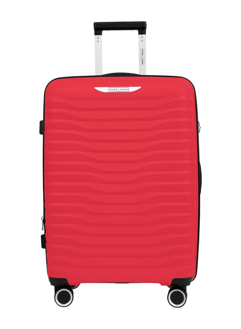PARAJOHN PARA JOHN TRACE Series - 3 Piece Expandable Polypropylene Luggage Set with 360 Dual Wheels | Durable, Lightweight & Stylish 20,24,28 Sizes- Red