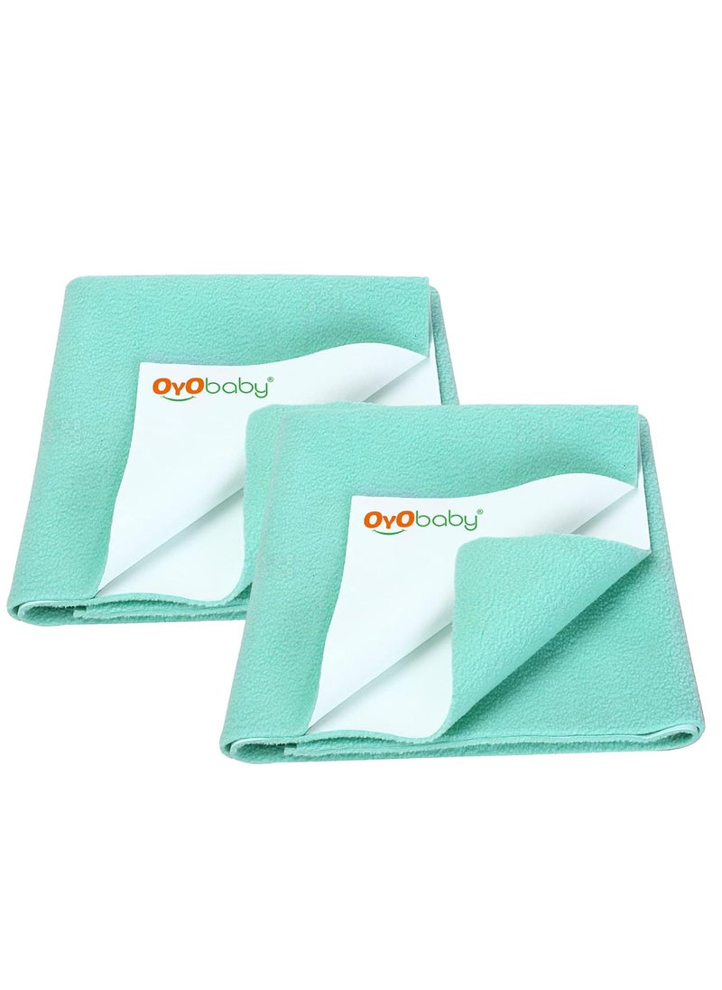 OYO BABY - OYO BABY 100% Waterproof Polycotton Toddler Baby Dry Sheet, Extra Absorbent Infant bed sheet for New Born & Toddler Babies, Baby Bed Protector for Toddler Children, Medium Size, 100 X 70 cm, Sea Green - Image 1