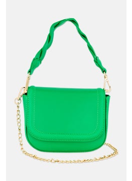 Moda Luxe Women Solid Cross Body Bag 14 H x 17 L x 6 W cm, Green  - Image 2