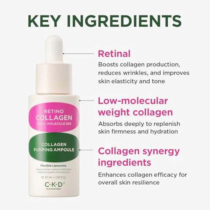 CKD Guaranteed CKD Retino Collagen Pumping Ampoule – Firming & Pore-Refining Facial Serum for Skin Elasticity. Enhances Collagen, Improves Skin Texture & Tone, Strengthens Skin Barrier, Korean Skincare, 1.01 fl oz - Image 5