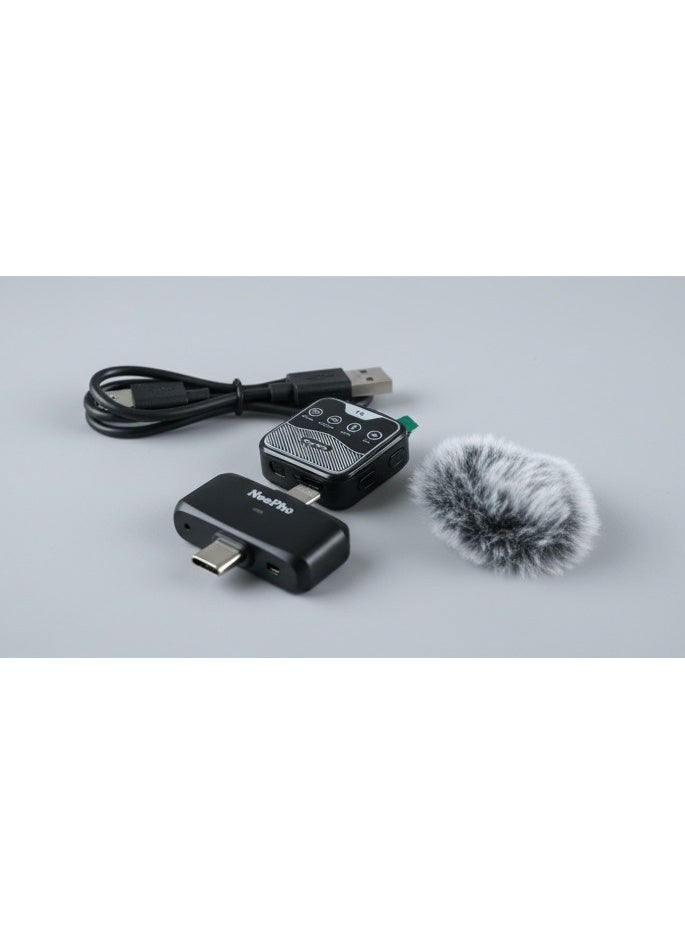 ني فو ميكروفون Neepho NP-60 ذو طوق لاسلكي ، ميكروفون تسجيل صغير مع تقليل الضوضاء لتسجيل الصوت المباشر - Image 2