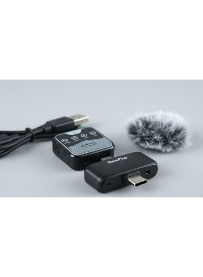 ني فو ميكروفون Neepho NP-60 ذو طوق لاسلكي ، ميكروفون تسجيل صغير مع تقليل الضوضاء لتسجيل الصوت المباشر - Image 3