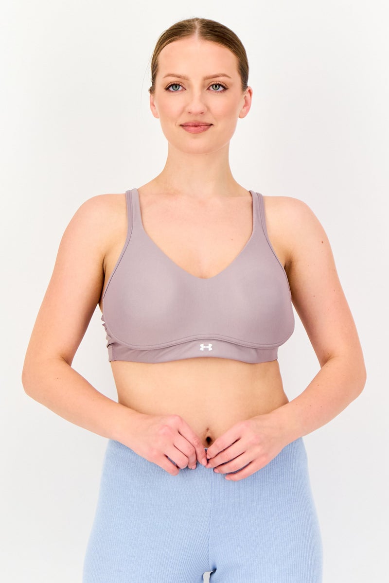 UNDER ARMOUR Women Sportswear Fit Padded Training Sport Bra, Mauve - Image 1