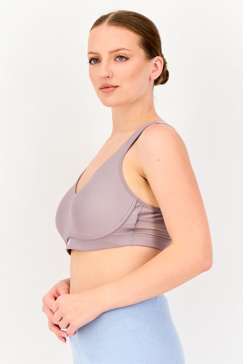UNDER ARMOUR حمالة صدر رياضية مبطنة للنساء، موف - Image 2