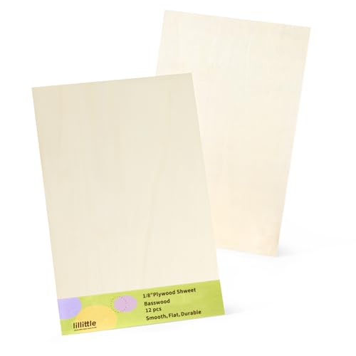 lilLittle 12 Pack Basswood Sheets 12"x16"x1/8", 3mm Basswood for Laser Cutting, Wood for Laser Cutting and Engraving, Laser Engraver Blanks, DIY Architectural Models Making, Wood Engraving - Image 1