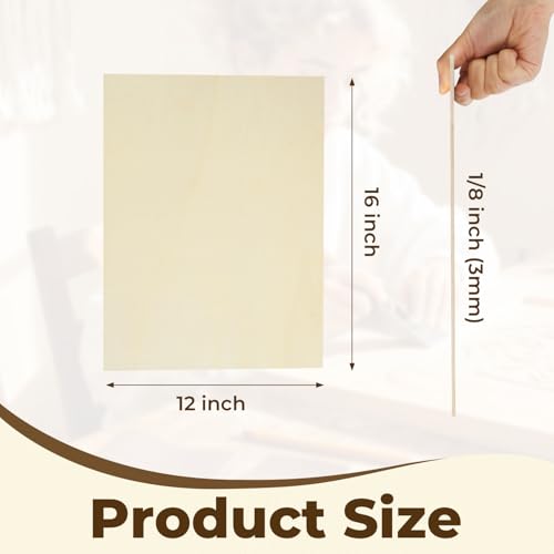 lilLittle 12 Pack Basswood Sheets 12"x16"x1/8", 3mm Basswood for Laser Cutting, Wood for Laser Cutting and Engraving, Laser Engraver Blanks, DIY Architectural Models Making, Wood Engraving - Image 2
