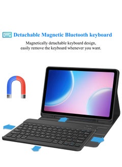 QPHWHFQ Keyboard Case with Mouse for Samsung Galaxy Tab A9+ Plus 11", Detachable Wireless A9+ Plus 11-inch Keyboard Case, Rechargeable Keyboard Cover with Pencil Holder, 3 Angle Adjustment  - Image 4