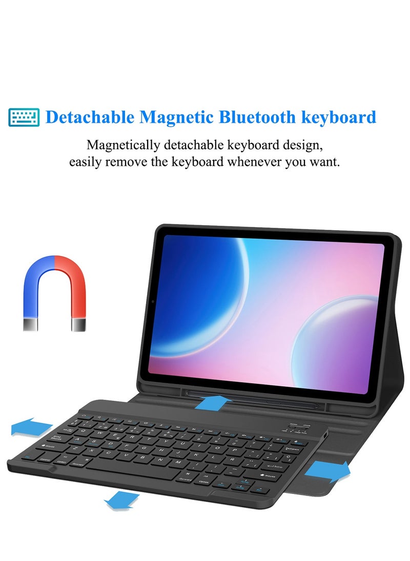 QPHWHFQ - Keyboard Case with Mouse for Samsung Galaxy Tab A9+ Plus 11", Detachable Wireless A9+ Plus 11-inch Keyboard Case, Rechargeable Keyboard Cover with Pencil Holder, 3 Angle Adjustment - Image 1