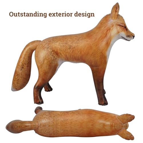 HOHQB 39" Realistic Animal Inflatable Arctic Red Fox Toys: Perfect for Indoor, Outdoor, Pool & Jungle Safari Birthday Party Fun! - Image 5