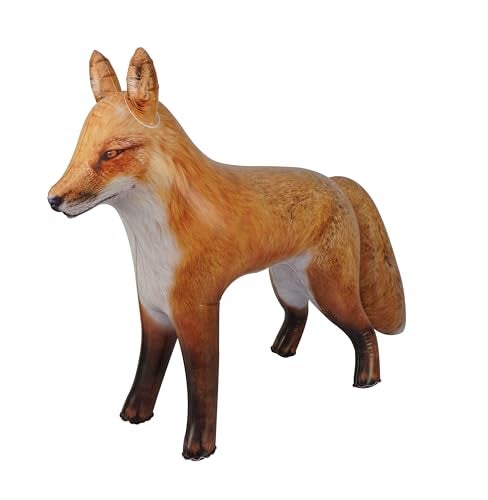 HOHQB 39" Realistic Animal Inflatable Arctic Red Fox Toys: Perfect for Indoor, Outdoor, Pool & Jungle Safari Birthday Party Fun! - Image 1