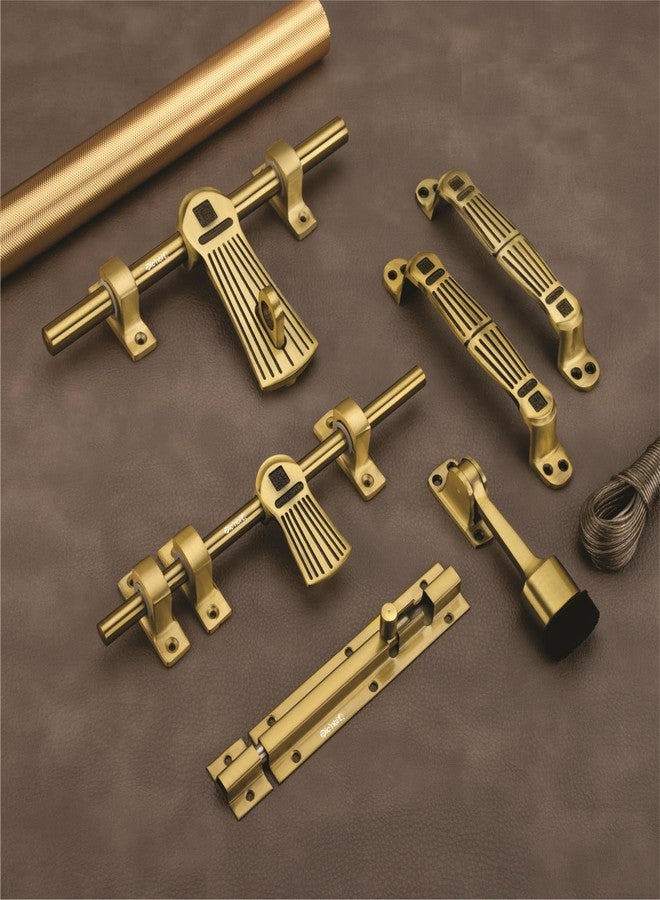 PIC’NTIQ PIC'NTIQ™ Aluminum Heavy Single Door Fitting Accessories Full Set/Kit |1 Aldrop|1 Latch 10" | 2-6" Cabinet Handles |1 Tower Bolt |1 Door Stopper | 10" | Monarch | Antique Finish - Image 1