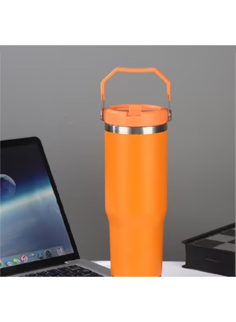 900ml Double-Walled Insulated Mug with Handle, Portable Stainless Steel Mug, Thermal Insulated - Suitable for Anywhere - Image 1