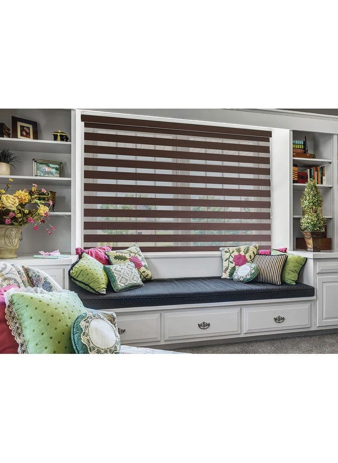 Zebra Blinds - ZEBRA BLINDS Polyester Blinds for Windows,Coffe,W150XH130CM - Image 1