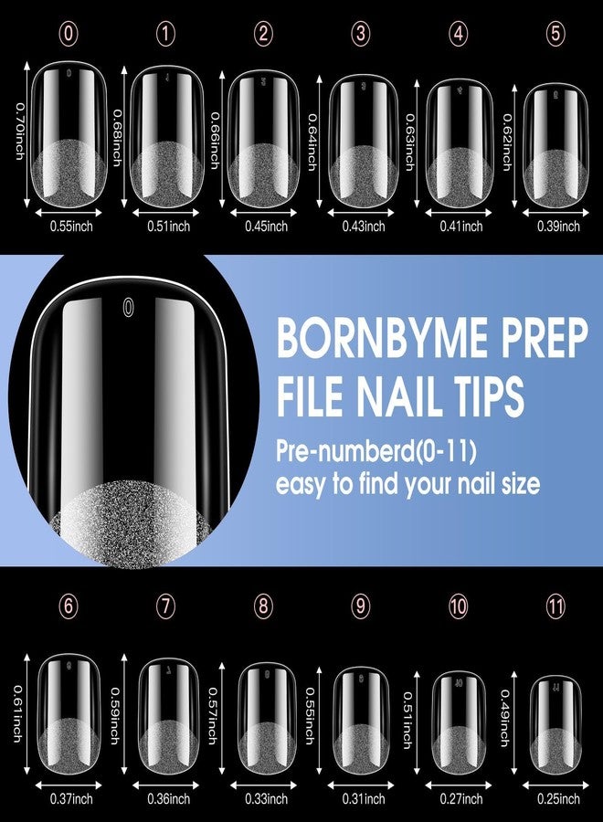 BORNBYME Short Square Soft Gel Nail Tips, BORNBYME 216 PCS Pre Buff Full Cover Shaped Nail Extenison Tips Half Matte Gel Nail Tips - Image 2