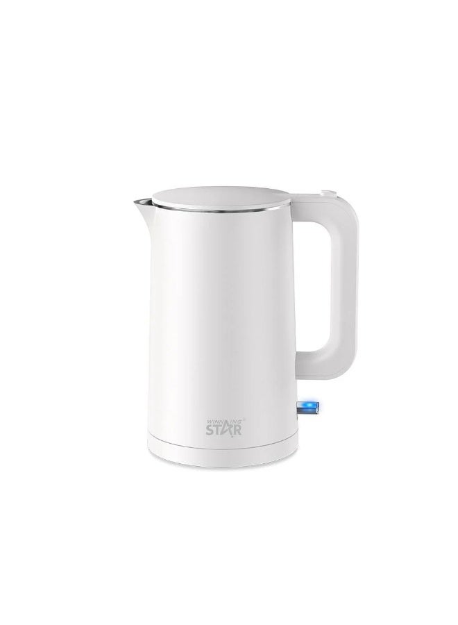 Winning Star Wingstar Electric Kettle, capacity 1.7 liters, waterless operation protection system, double wall, 1500 watts, white, ST-6044W - Image 1