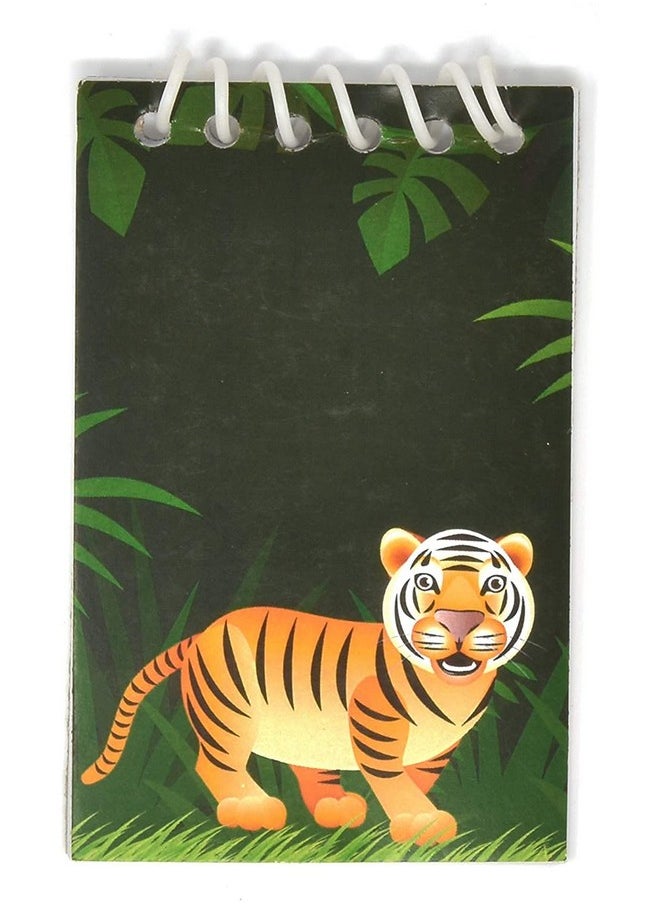 Gift Boutique - 48 Count Zoo Jungle Animal Mini Notepads Safari Tropical Themed Birthday Party Favor Supplies Decor Lion Zebra Giraffe Tiger Elephant Monkey Animals Pals Baby Shower Spiral Notebook For Kids Classroom - Image 1