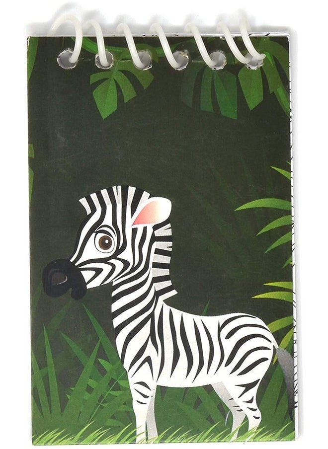 Gift Boutique - 48 Count Zoo Jungle Animal Mini Notepads Safari Tropical Themed Birthday Party Favor Supplies Decor Lion Zebra Giraffe Tiger Elephant Monkey Animals Pals Baby Shower Spiral Notebook For Kids Classroom - Image 1