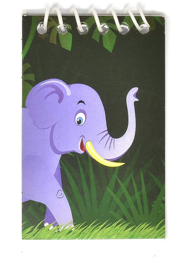Gift Boutique - 48 Count Zoo Jungle Animal Mini Notepads Safari Tropical Themed Birthday Party Favor Supplies Decor Lion Zebra Giraffe Tiger Elephant Monkey Animals Pals Baby Shower Spiral Notebook For Kids Classroom - Image 1